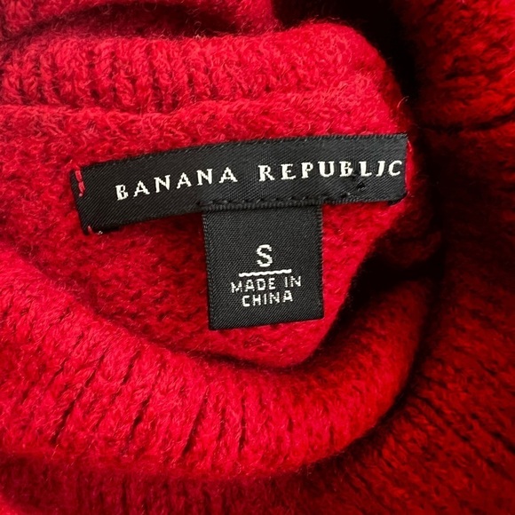 Banana Republic Red Wool Blend Cowl Turtleneck Holiday Festive Dress Girls S - Picture 6 of 11